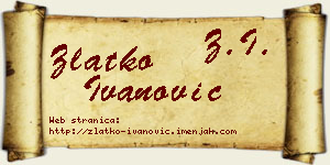 Zlatko Ivanović vizit kartica
